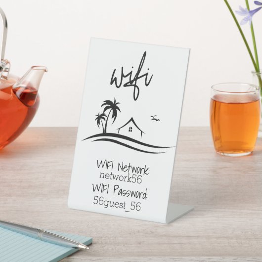 Guest Visitor WIFI Informationen STR Rental Beach Sockelschild (In SItu)