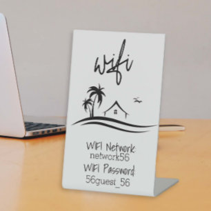 Guest Visitor WIFI Informationen STR Rental Beach Sockelschild