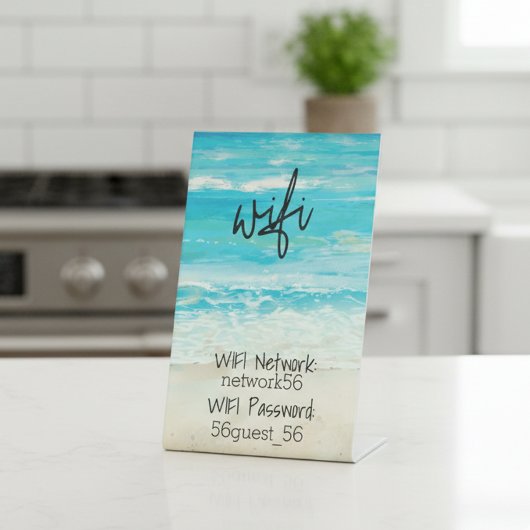 Guest Visitor WIFI Informationen STR Rental Zuhaus Sockelschild