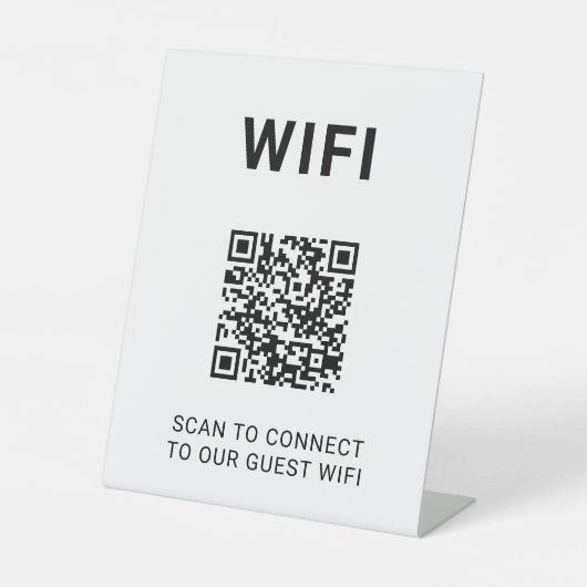 Guest Wifi QR Code Connect Login Minimal Sockelschild (Vorderseite)