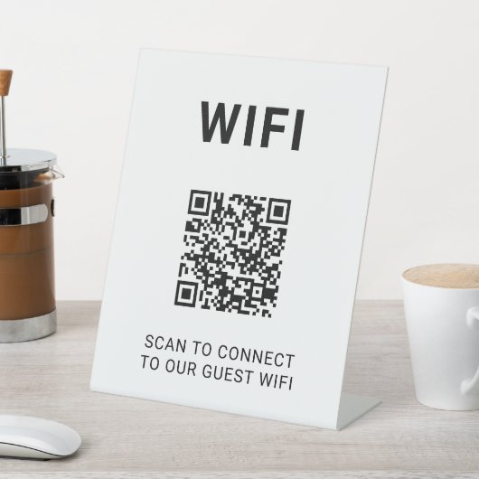 Guest Wifi QR Code Connect Login Minimal Sockelschild (In SItu)