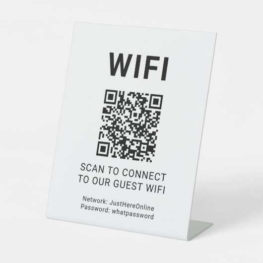 Guest Wifi QR Code Connect Login Network Sockelschild (Vorderseite)
