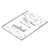 Guestbook-Baby-Duschen-silberne Notizblock (Linke Seite)