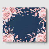 Guestbook Rose Gold Navy Sweet 16 Glitzer Confett Gästebuch (Rückseite)