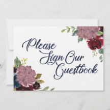 Guestbook Sign Navy Watercolor Schriftart