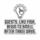 Guests like fish aufkleber (Vorderseite)