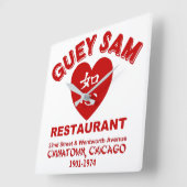 Guey Sam Restaurant, Chinatown, Chicago, IL Quadratische Wanduhr (Winkel)