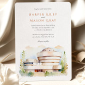 Guggenheim Museum NYC Wasserfarbenhochzeit Einladung