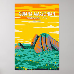 Guiana Amazonas Nationalpark Vintag Poster