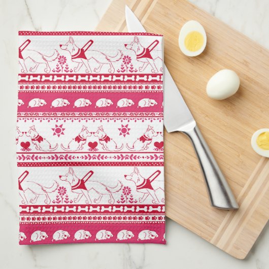 Guide Dog Tale Shepherdmuster - Rot - Geschirrtuch (Viertel Falte)