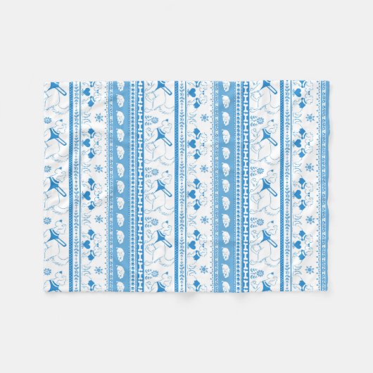 Guide Hund Tale Goldenes Muster - Blau - Fleecedecke (Vorderseite (Horizontal))