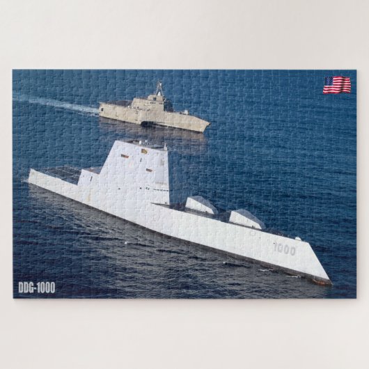 GUIDED-MISSILE DESTROYER - DDG-1000 (20x30 INCH) Puzzle (Horizontal)
