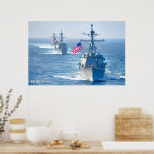 GUIDED-MISSILE DESTROYER - DDG-102 POSTER (Küche)