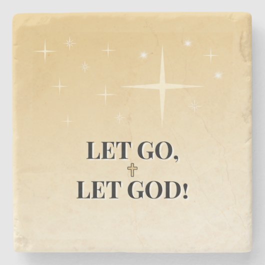 Guiding Light Let Go Let God Cross Steinuntersetzer (Vorderseite)