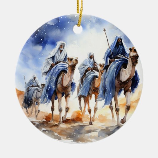 "Guiding Star - Three Wise Men Ornament" Keramik Ornament (Vorne)