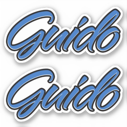 Guido Name blue Aufkleber Sticker Stickerset (Vorderseite)