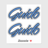 Guido Name blue Aufkleber Sticker Stickerset (Blatt)