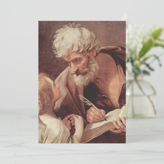 Guido Reni - Saint Matthew the Evangelist and an A Einladung (Stehend Vorderseite)