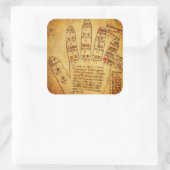 Guidonian Hand (Ende des 15. Jahrhunderts) Quadratischer Aufkleber (Tasche)