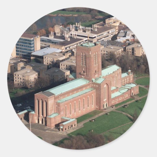 Guildford Cathedral Runder Aufkleber (Vorderseite)