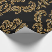 GuildHall Regal 30'x 30" Black Damask Geschenkpapier (Ecke)