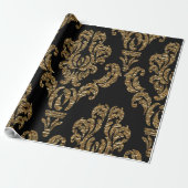 GuildHall Regal 30'x 30" Black Damask Geschenkpapier (Ungerollt)