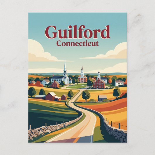 Guilford Connecticut Postkarte (Vorderseite)