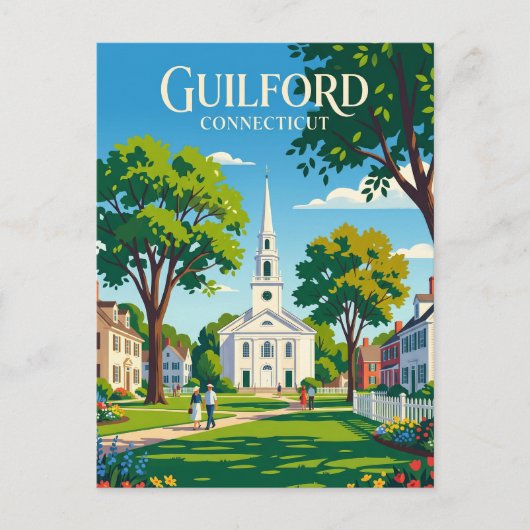 Guilford Green Connecticut Postkarte (Vorderseite)