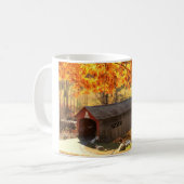 Guilford Vermont Brücken-Herbst Kaffeetasse (Vorderseite Links)