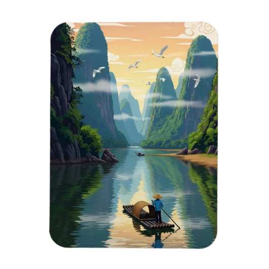 Guilin China Li-Fluss Reise Magnet (Vertikal)