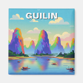 Guilin China Li River Reisen Abstrakte Kunst Magnet
