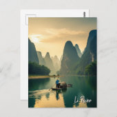 Guilin China Li River Travel Postkarte (Vorne/Hinten)