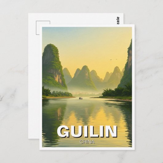 Guilin China Li River Travel Postkarte (Vorne/Hinten)