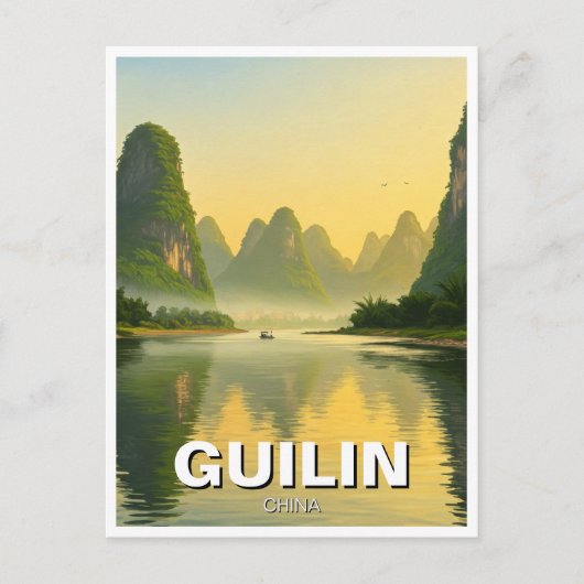 Guilin China Li River Travel Postkarte (Vorderseite)