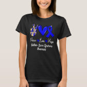 Guillain Barre Syndrom GBS Peace Liebe Hope Blue R T-Shirt (Vorderseite)