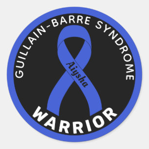 Guillain-Barre-Syndrom Krieger-Ribbon Schwarz Runder Aufkleber