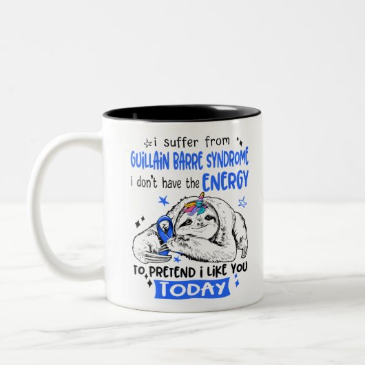 Guillain Barre Syndrome Awareness Month Ribbon Gif Zweifarbige Tasse (Links)
