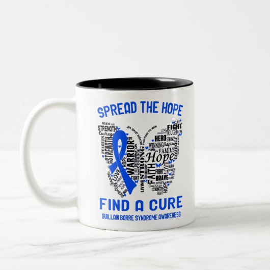 Guillain Barre Syndrome Awareness Month Ribbon Gif Zweifarbige Tasse (Links)