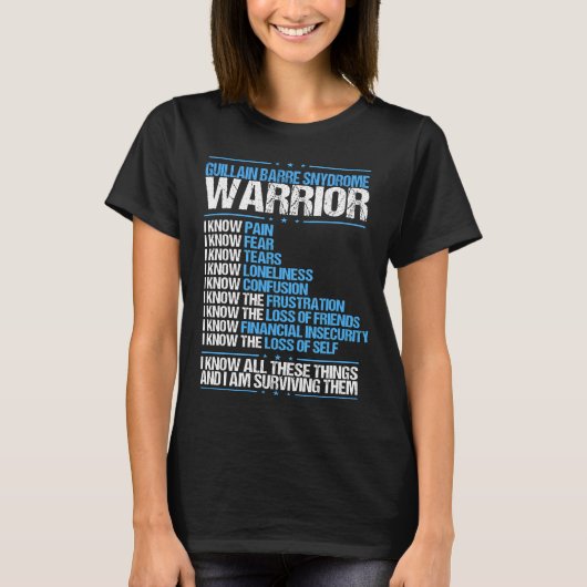 Guillain Barre Syndrome Awareness Pain Blue Ribbon T-Shirt (Vorderseite)