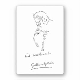 Guillaume Apollinaire, Calligram Cheval Aufkleber