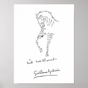 Guillaume Apollinaire, Calligram Cheval Poster