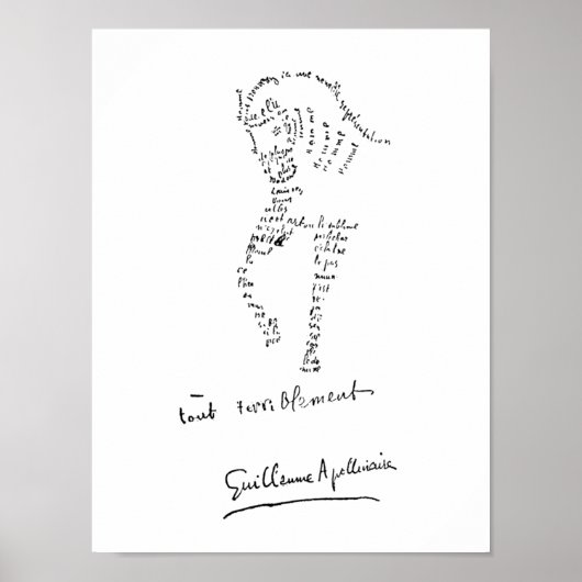 Guillaume Apollinaire, Calligram Cheval Poster (Vorne)