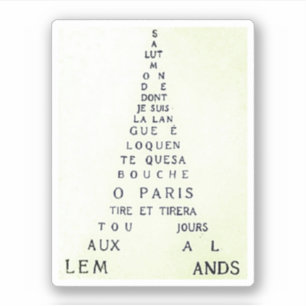 Guillaume Apollinaire, Eiffel Calligram Aufkleber