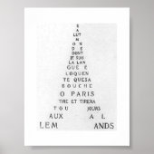 Guillaume Apollinaire, Eiffel Calligram Poster (Vorne)