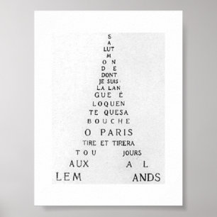 Guillaume Apollinaire, Eiffel Calligram Poster