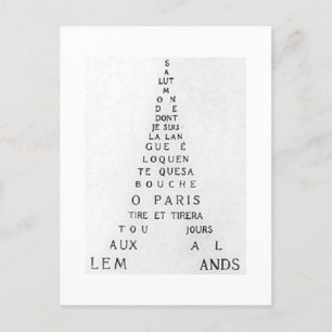 Guillaume Apollinaire, Eiffel Calligram Postkarte