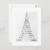 Guillaume Apollinaire, Eiffel Calligram Postkarte (Vorne/Hinten)