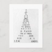 Guillaume Apollinaire, Eiffel Calligram Postkarte (Vorderseite)