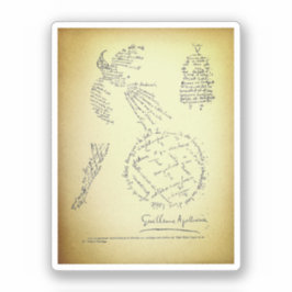 Guillaume Apollinaire, Poème Calligram (1920) Aufkleber