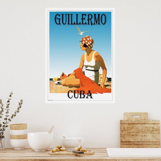 Guillermo Kuba Vintagen 1920er Poster (Küche)
